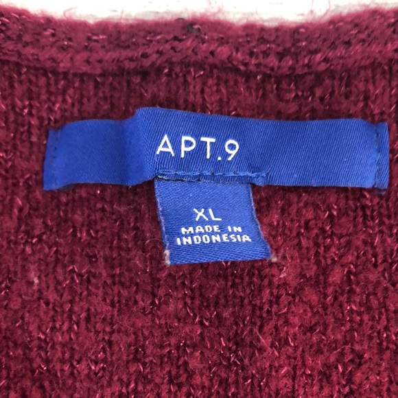 Apt.9 Asymmetrical Hem Metallic Sweater Extra Large - Picture 4 of 8